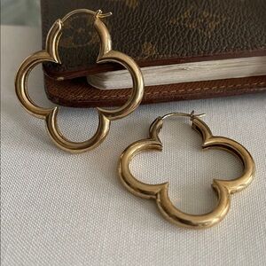 Heidi Klum Clover 925 Sterling Silver Hoop Earrings